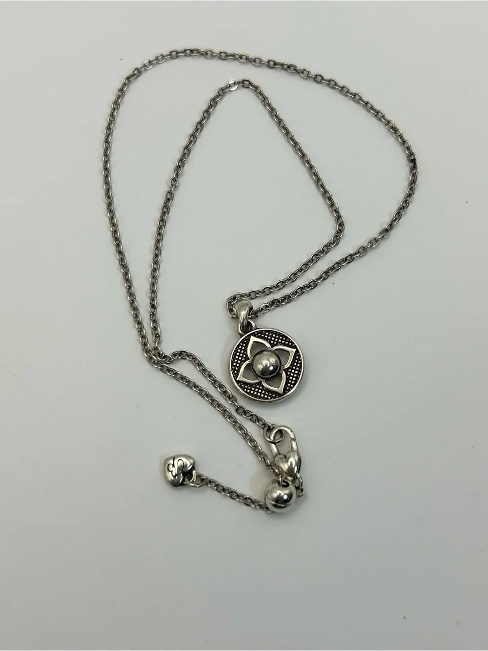 Brighton Ducale Necklace Round Pendant Clear Crystal Silver Plated 18